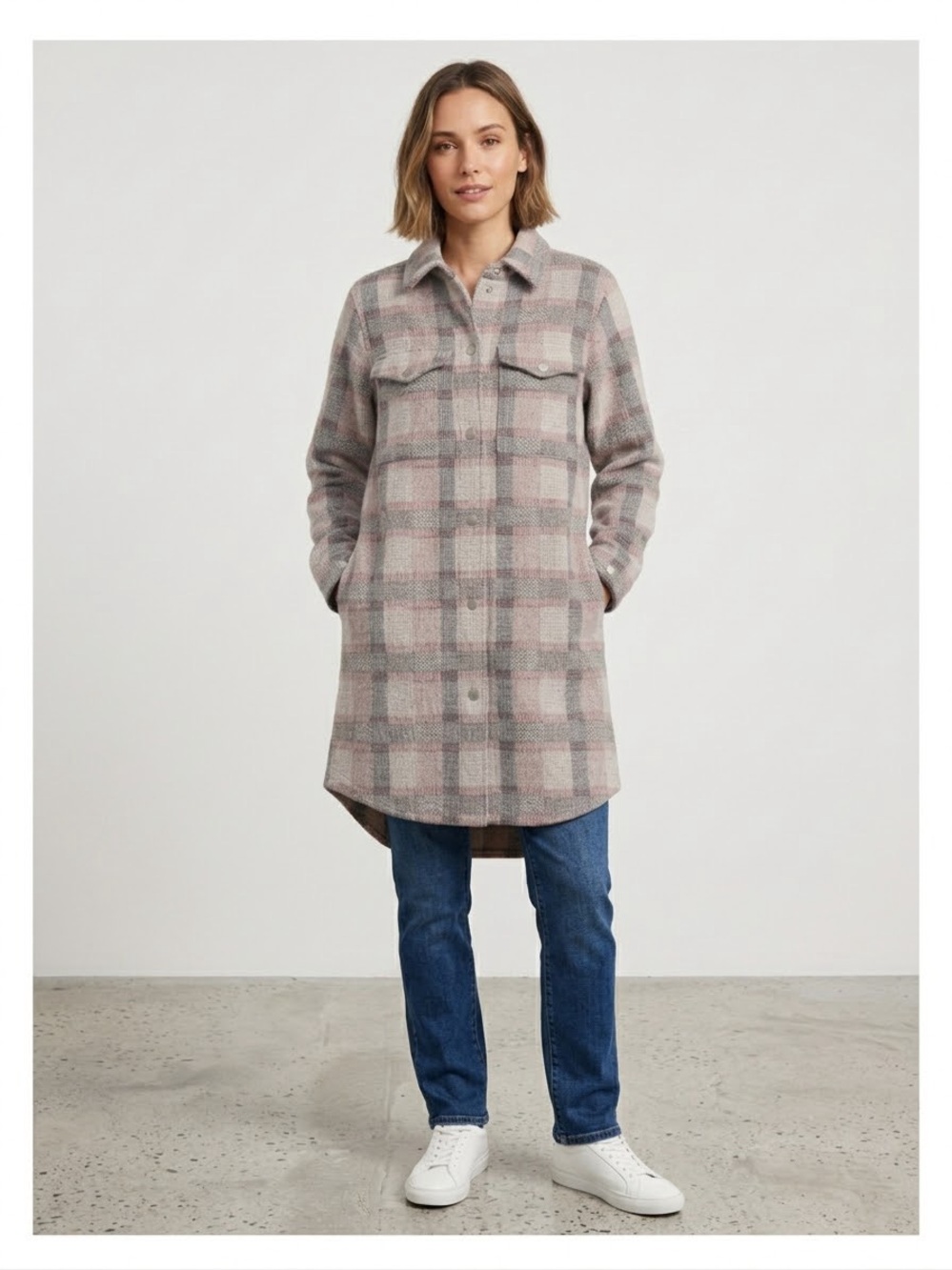 Anthropologie Pilcro Eliza Plaid Eyelash Shacket Sweater Jacket XS